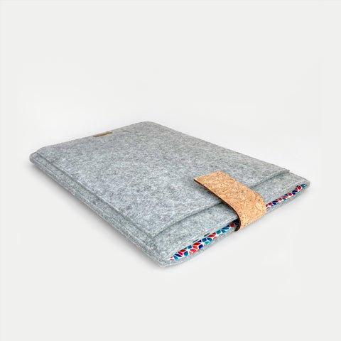 Hoesje voor MacBook Air 13 | met magnetische sluiting en extra vak | lichtgrijs - Kleurrijk | Model "HAKA"