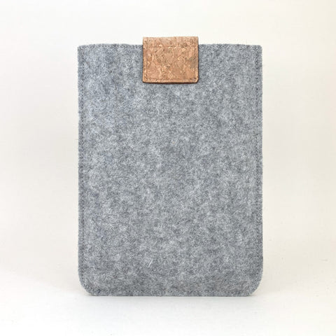 Op maat gemaakte eReader-hoes | met magnetische sluiting en extra vak | lichtgrijs - vormen | Model "HAKA"