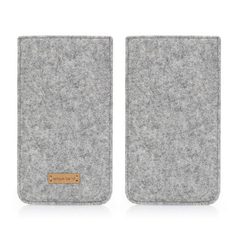 Stilvolle graue Filzhülle für das Samsung Galaxy A37, die sich durch ein strapazierfähiges Design und detaillierte Nähte auszeichnet.