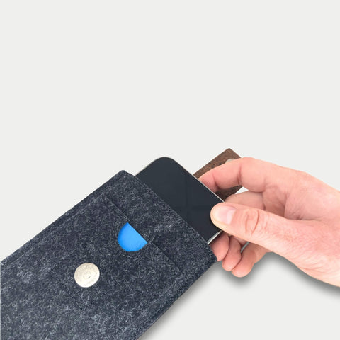 Handige heuptas voor Xiaomi POCO M6 | met magneetsluiting en vak voor kaarten | antraciet | model CLIP