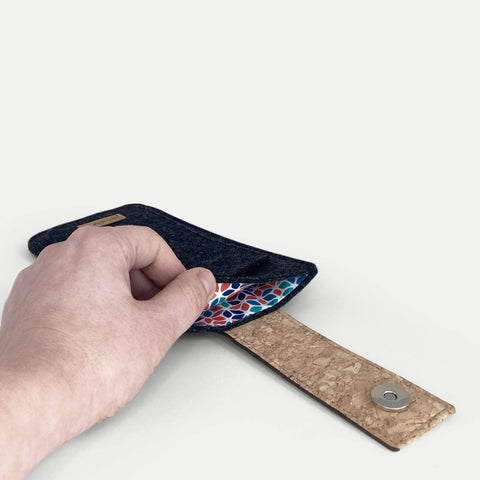 Telefoontas voor iPhone 11 Pro | met magneetsluiting en extra vak | antraciet - Colorful | Model HAKA