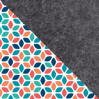 Schoudertas voor Samsung Galaxy M33 | van vilt en biologisch katoen | antraciet - shapes | model KEDJA