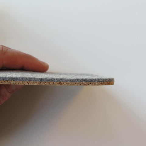 Glazen onderzetters van vilt en kurk | Set van 2 | 10x10cm | lichtgrijs