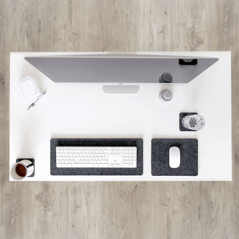 Muismat gemaakt van vilt en kurk | 20x25cm | antraciet