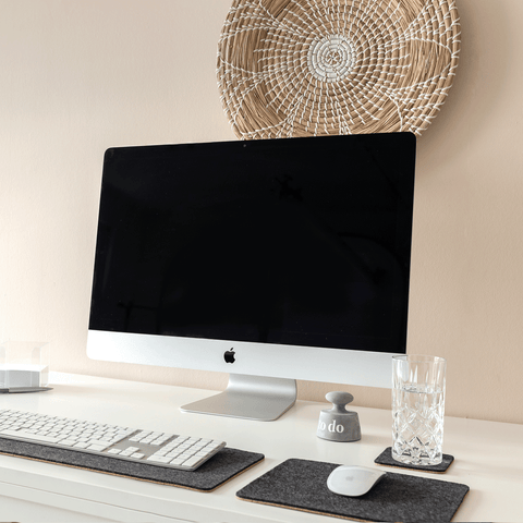 Muismat gemaakt van vilt en kurk | 20x25cm | antraciet