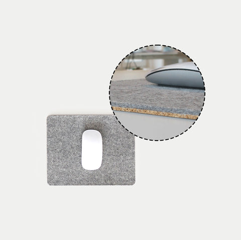 Muismat gemaakt van vilt en kurk | 20x25cm | lichtgrijs