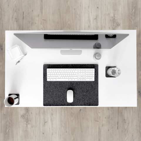 Bureauonderlegger van vilt en kurk | 38x50cm | antraciet