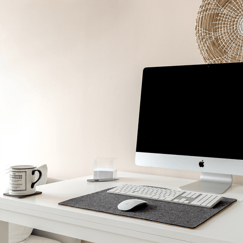 Bureauonderlegger van vilt en kurk | 38x50cm | antraciet