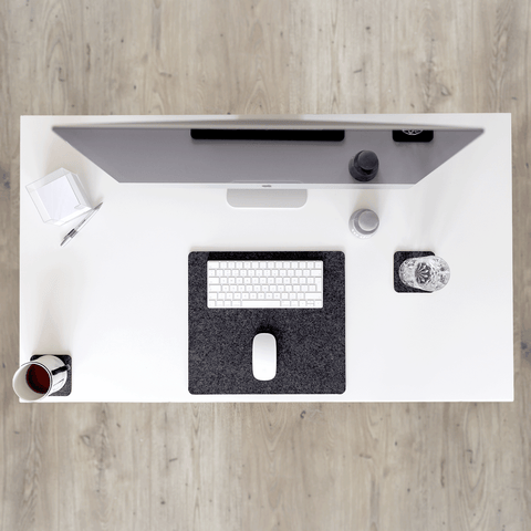 Bureauonderlegger van vilt en kurk | 38x34,5cm | antraciet