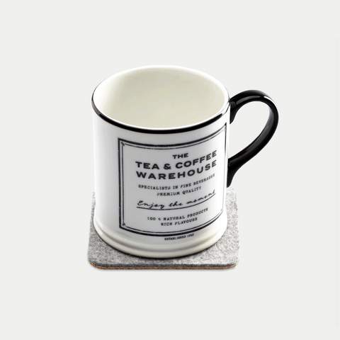 Glazen onderzetters van vilt en kurk | Set van 2 | 10x10cm | lichtgrijs