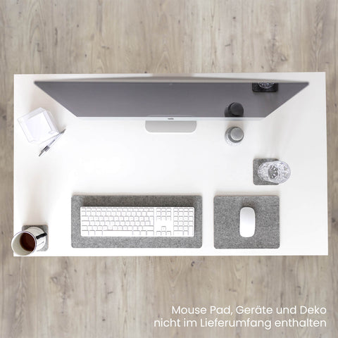 Bureauonderlegger van vilt en kurk | 20x50cm | lichtgrijs