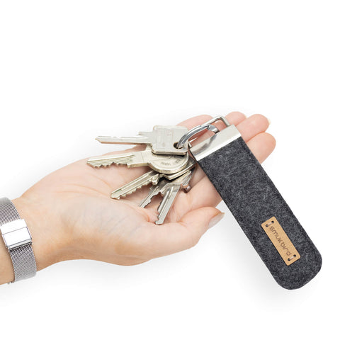 Vilten sleutelhanger | antraciet