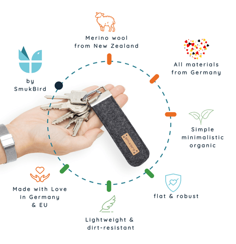 Vilten sleutelhanger | antraciet