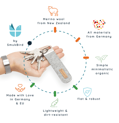 Vilten sleutelhanger | lichtgrijs