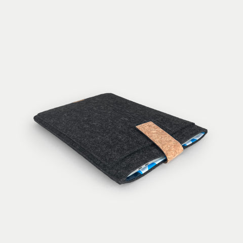 Behuizing voor Asus Zenbook 14 | met magnetische sluiting en extra vak  | antraciet - Vormen | Model "HAKA"