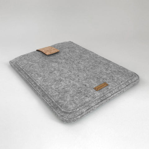 Hoes voor Asus Vivobook 13 Slate | met magnetische sluiting en extra vak  | lichtgrijs - sporen | Model "HAKA"