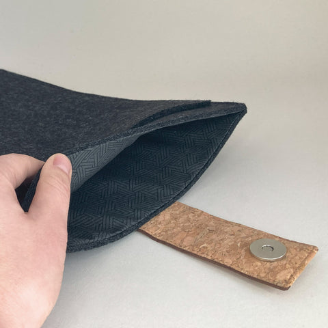 Case voor Fujitsu Stilistisch | met magnetische sluiting en extra vak  | antraciet - sporen | Model "HAKA"