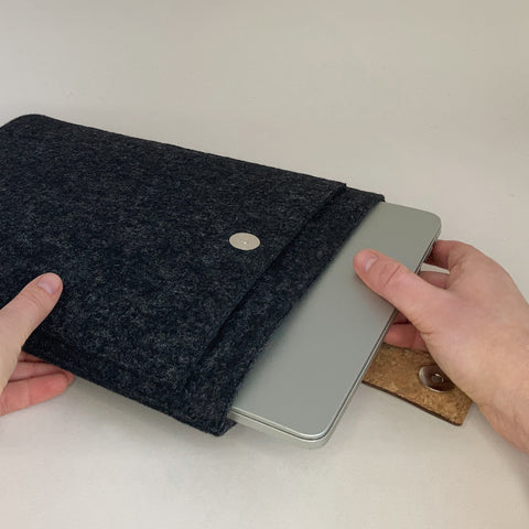 Case voor Fujitsu Stilistisch | met magnetische sluiting en extra vak  | antraciet - sporen | Model "HAKA"