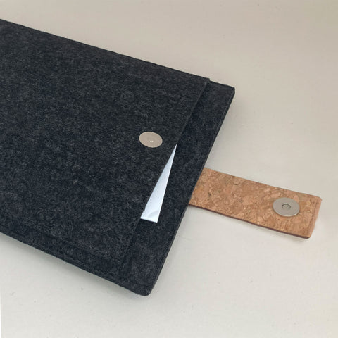 Behuizing voor Dell XPS | met magnetische sluiting en extra vak  | antraciet - sporen | Model "HAKA"