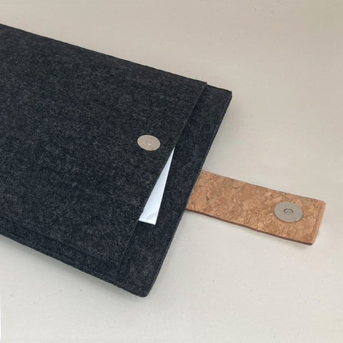 Op maat gemaakte tablethoes | met magnetische sluiting en extra vak | antraciet - Kleurrijk | Model "HAKA"
