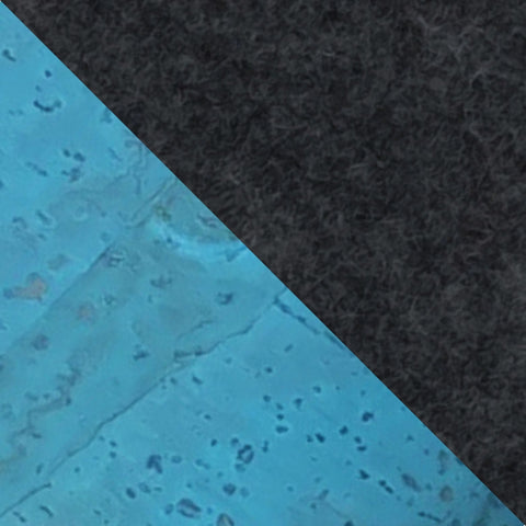 Schoudertas voor Fairphone 6 | van vilt en biologisch katoen | antraciet - azuur | Model KEDJA deluxe