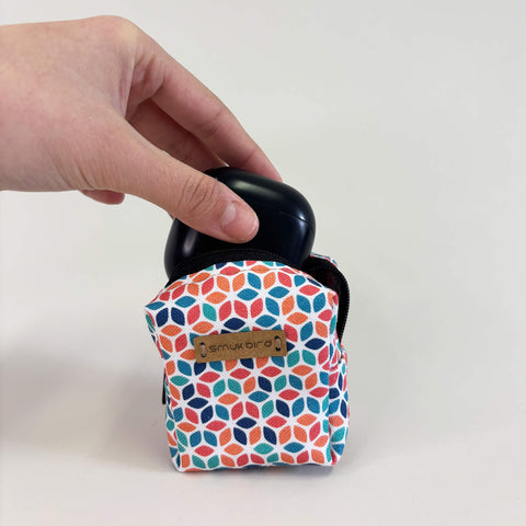 Mini-tasje voor koptelefoons & Co. | gemaakt van biologisch katoen | Ontwerp Kleurrijk | PocketCube-model