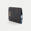 Handytasche für Google Pixel 10 aus anthrazit Wollfilz und Baumwolle, innen blau, stilvolles Design.