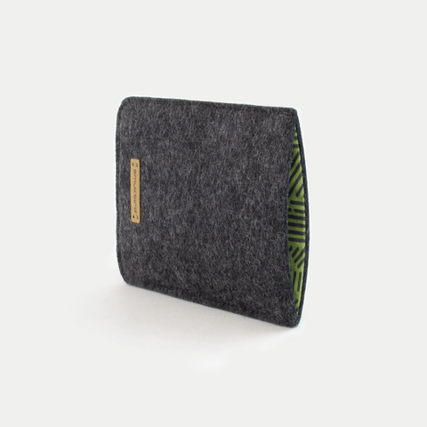 Telefoontas voor Google Pixel 9 | gemaakt van vilt en biologisch katoen | antraciet - strepen | Model "LET"