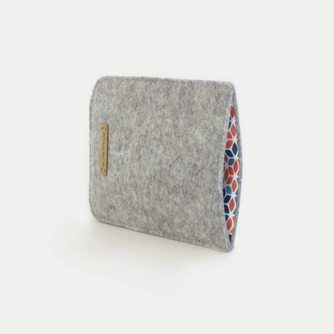 Telefoontas voor Google Pixel 8a | gemaakt van vilt en biologisch katoen | lichtgrijs - kleurrijk | Model "LET"
