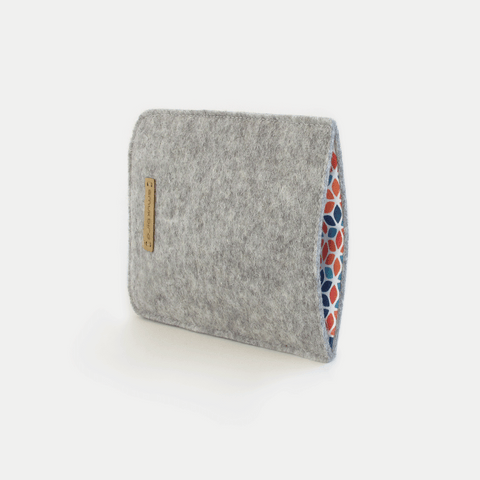 Telefoonhoesje voor Google Pixel Fold | van vilt en biologisch katoen | lichtgrijs - kleurrijk | model "LET"