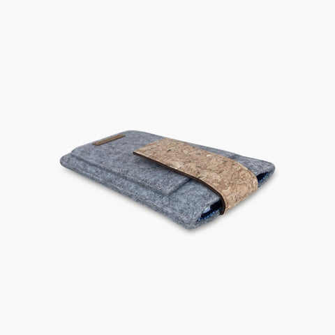 Telefoontas voor Fairphone 6 | met magneetsluiting en extra vak | lichtgrijs - Tracks | Modell HAKA