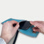 Schoudertas voor Samsung Galaxy Z Flip4 | van vilt en biologisch katoen | lichtgrijs - azuur | model KEDJA deluxe