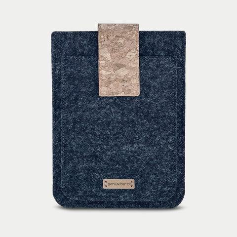 Op maat gemaakte eReader-hoes | met magnetische sluiting en extra vak | antraciet - Bloom | Model "HAKA"
