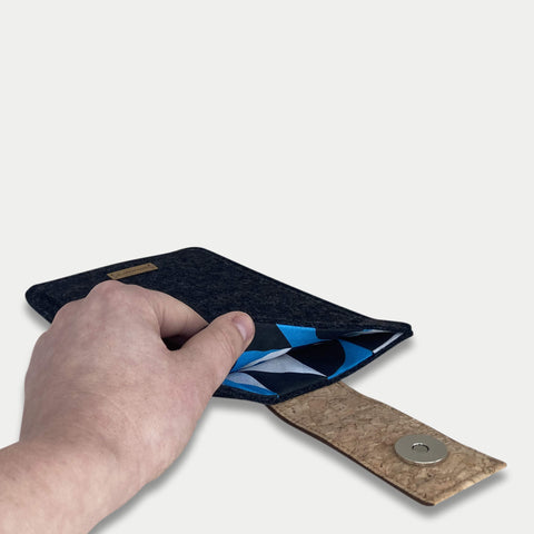 Hoes voor Tolino Epos 3 | met magnetische sluiting en extra vak | antraciet - Shapes | Model "HAKA"