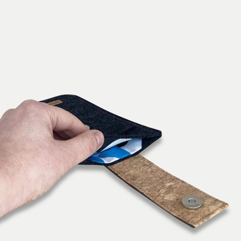 Telefoontas voor Samsung Galaxy M53 | met magneetsluiting en extra vak | antraciet - Shapes | model HAKA