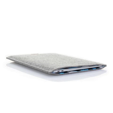 Hoesje voor Huawei Matebook D14 | gemaakt van vilt en biologisch katoen | lichtgrijs - vormen | Model "LET"