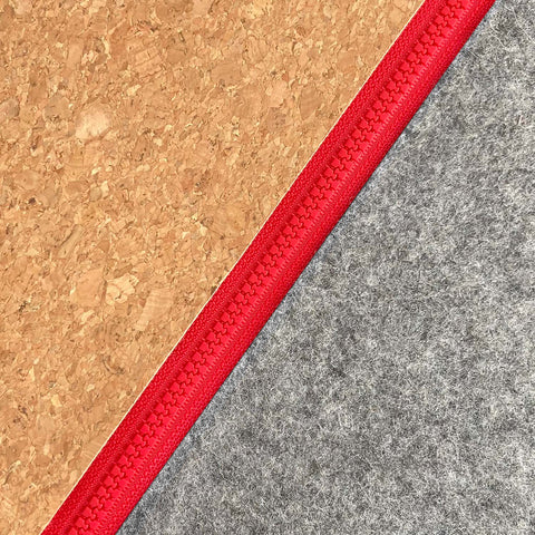 Accessoiretas voor kabels enz. | gemaakt van vilt en kurk | licht grijsrood