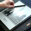 Hoes voor iPad Pro 12,9" - 5e Gen | gemaakt van vilt en biologisch katoen | lichtgrijs - strepen | Model "LET"