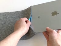 Hoesje voor Galaxy Tab S7 | gemaakt van vilt en biologisch katoen | lichtgrijs - vormen | Model "LET"