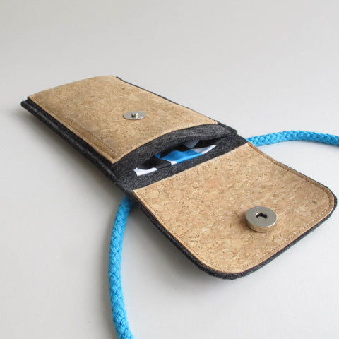 Schoudertas voor Fairphone 3 | gemaakt van vilt en biologisch katoen | antraciet - vormen | Model KEDJA