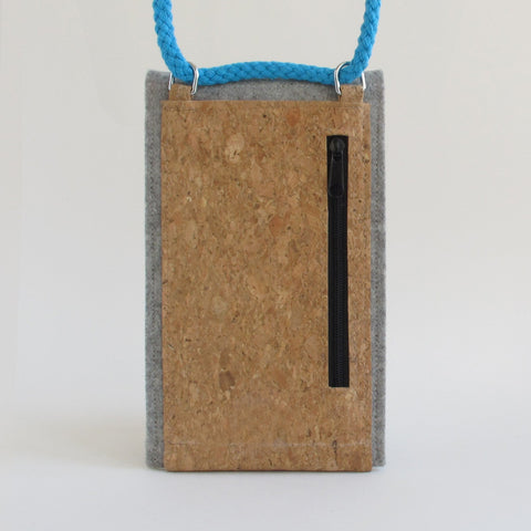 Schoudertas voor Fairphone 3 | gemaakt van vilt en biologisch katoen | lichtgrijs - vormen | Model KEDJA