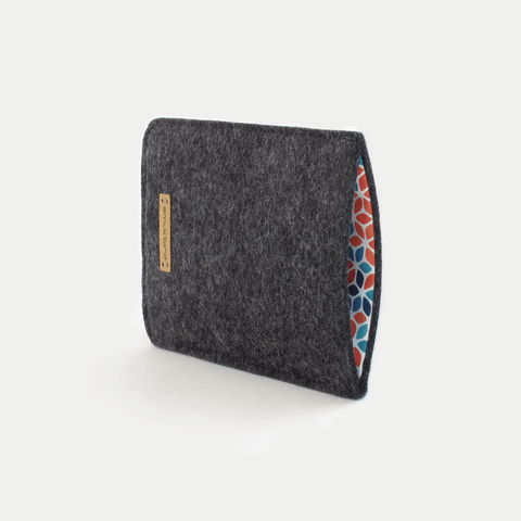 Telefoontas voor Google Pixel 6a | gemaakt van vilt en biologisch katoen | antraciet - kleurrijk | Model "LET"
