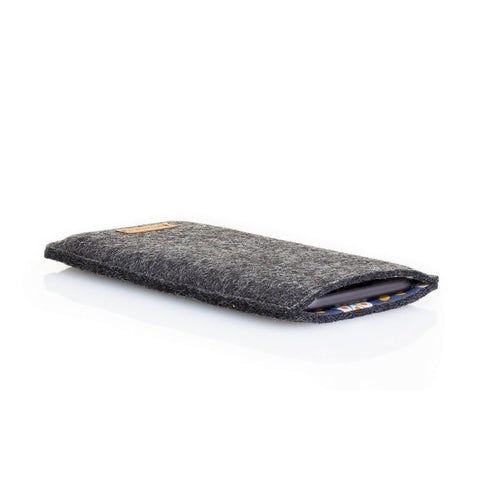 Telefoonhoesje voor Xiaomi Redmi Note 11 Pro | gemaakt van vilt en biologisch katoen | antraciet - bloei | Model "LET"