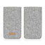 Telefoonhoesje voor iPhone 13 | gemaakt van vilt en biologisch katoen | lichtgrijs - kleurrijk | Model "LET"