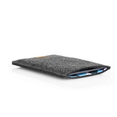 Hoesje voor Kobo Forma | gemaakt van vilt en biologisch katoen | antraciet - vormen | Model "LET"