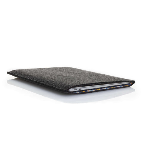 Hoesje voor MacBook Pro 14 | gemaakt van vilt en biologisch katoen | antraciet - Bloom | Model "LET"