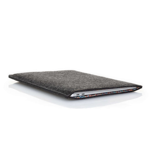Hoesje voor MacBook Pro 16 | gemaakt van vilt en biologisch katoen | antraciet - Kleurrijk | Model "LET"