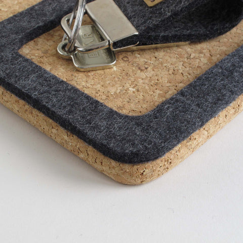 Organizer voor telefoon, sleutels, sieraden & co. | gemaakt van vilt en kurk | antraciet