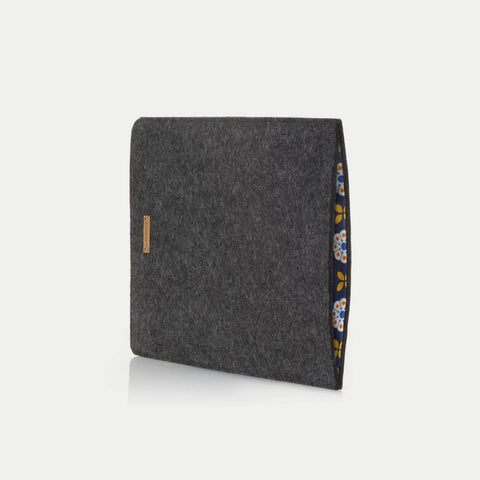 Hoesje voor Galaxy Tab S9 FE | gemaakt van vilt en biologisch katoen | antraciet - bloei | Model "LET"