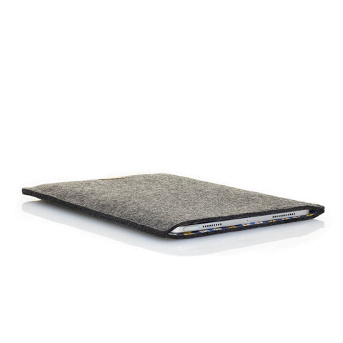 Hoesje voor Galaxy Tab S9 FE | gemaakt van vilt en biologisch katoen | antraciet - bloei | Model "LET"